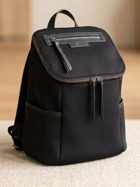 Aimee Kestenberg | Black Nylon Quilted Travel | Multi Pocket Backpack Daypack